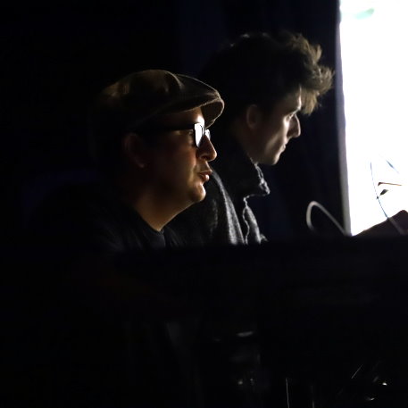 Gabriel V. Marquez (HN) with Chamaeleon (D) VJ Open Lab 35 - Panda Platforma, Berlin - 28. Januar 2024 (5).JPG